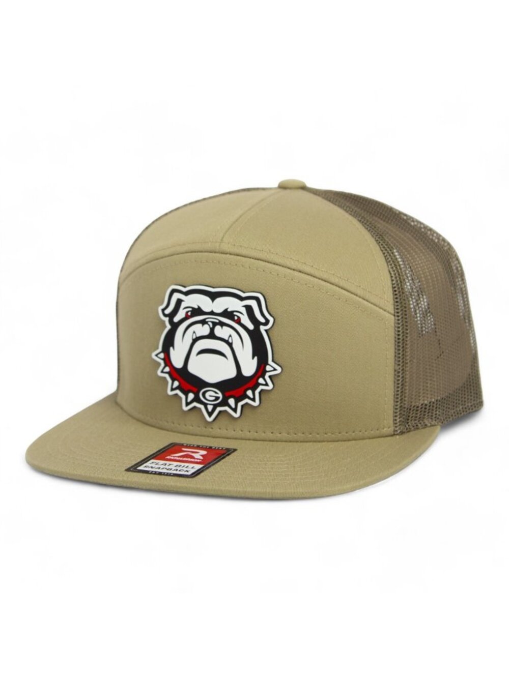 Georgia Bulldogs UGA 3D Snapback Seven-Panel Flat Bill Trucker Hat- Pale Loden